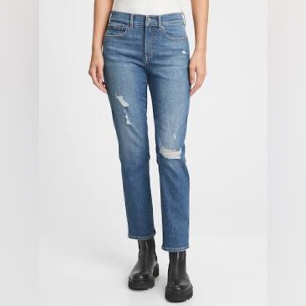Gap Skinny Roll Up Distressed Jeans size 6